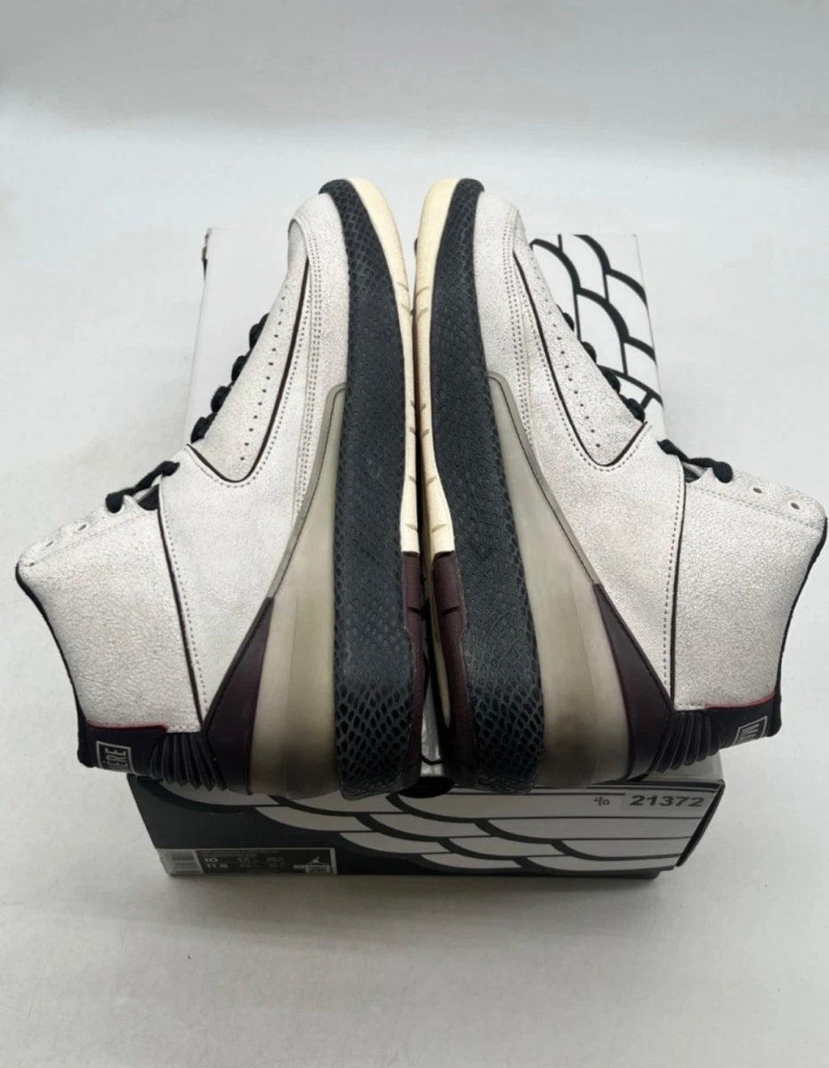 Jordan 2 Retro A Ma Maniére Airness 10 (Moderately Worn Pre-Owned)JordanSail/Black-Burgundy Crush - Image 9