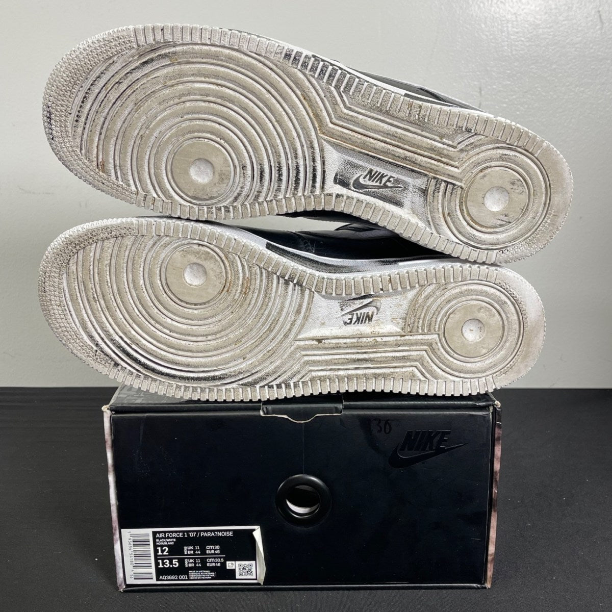 Nike Air Force 1 Low G-Dragon Peaceminusone Para-Noise 12 (Moderately Worn Pre-Owned)NikeBlack/White - Image 5