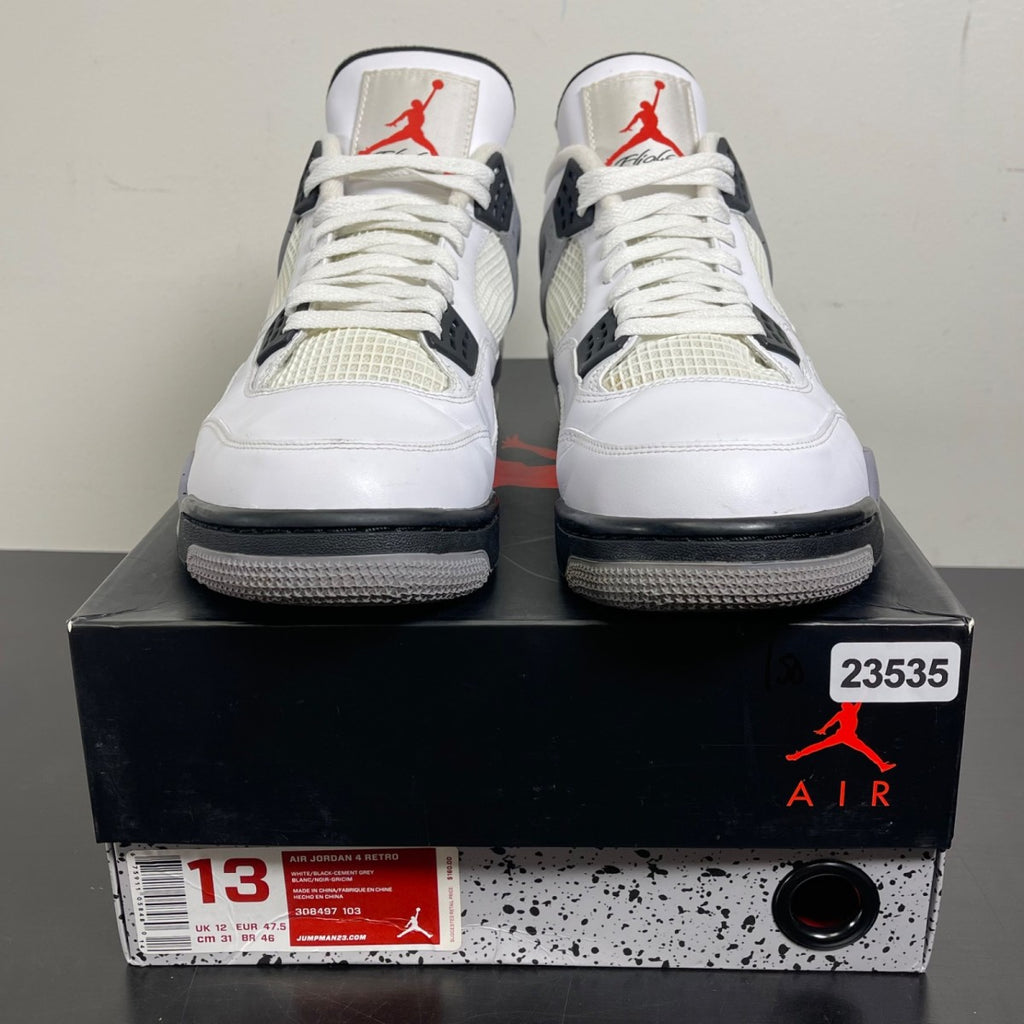 Jordan 4 Retro White Cement (2012) 13 (Moderately Worn Pre-Owned)JordanWhite/Black-Tech Grey - Image 2