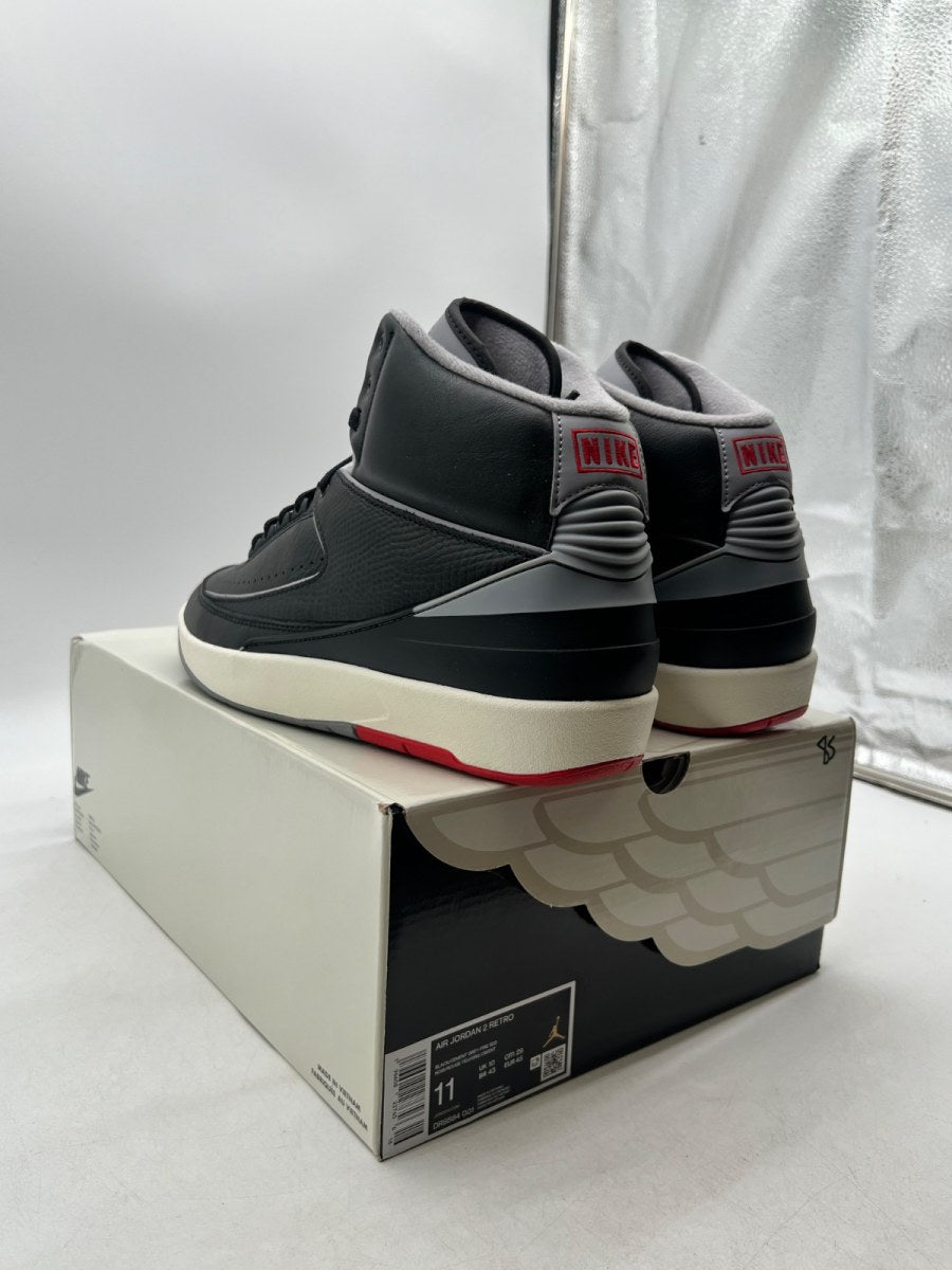 Jordan 2 Retro Black Cement 11 (Lightly Worn Pre-Owned)JordanBlack/Cement Grey/Fire Red/Sail - Image 6