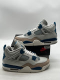 Jordan 4 Retro Military Blue (2024) 10 (Moderately Worn Pre-Owned)JordanOff-White/Military Blue/Neutral Grey - Image 1