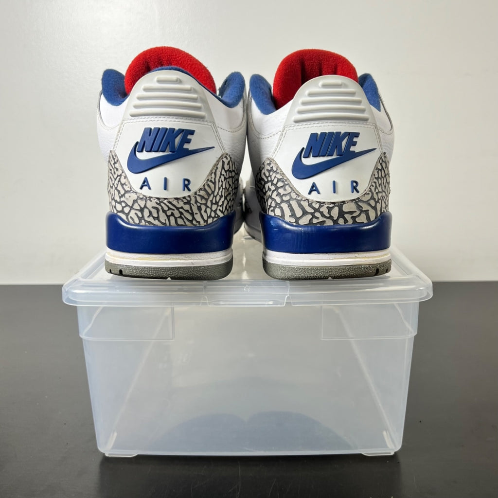 Jordan 3 Retro True Blue (2016) 11 (Heavily Worn Pre-Owned)JordanWhite/True Blue-Varsity Red - Image 4
