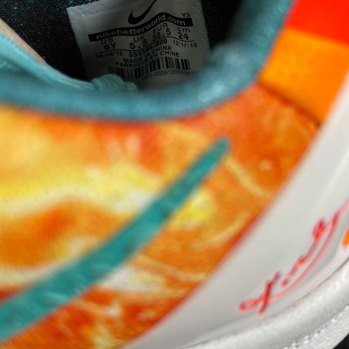 Nike Kobe 8 All-Star (2013) (GS) 6Y (Moderately Worn Pre-Owned)NikeBright Citrus/Sport Turquoise-Total Crimson - Image 6