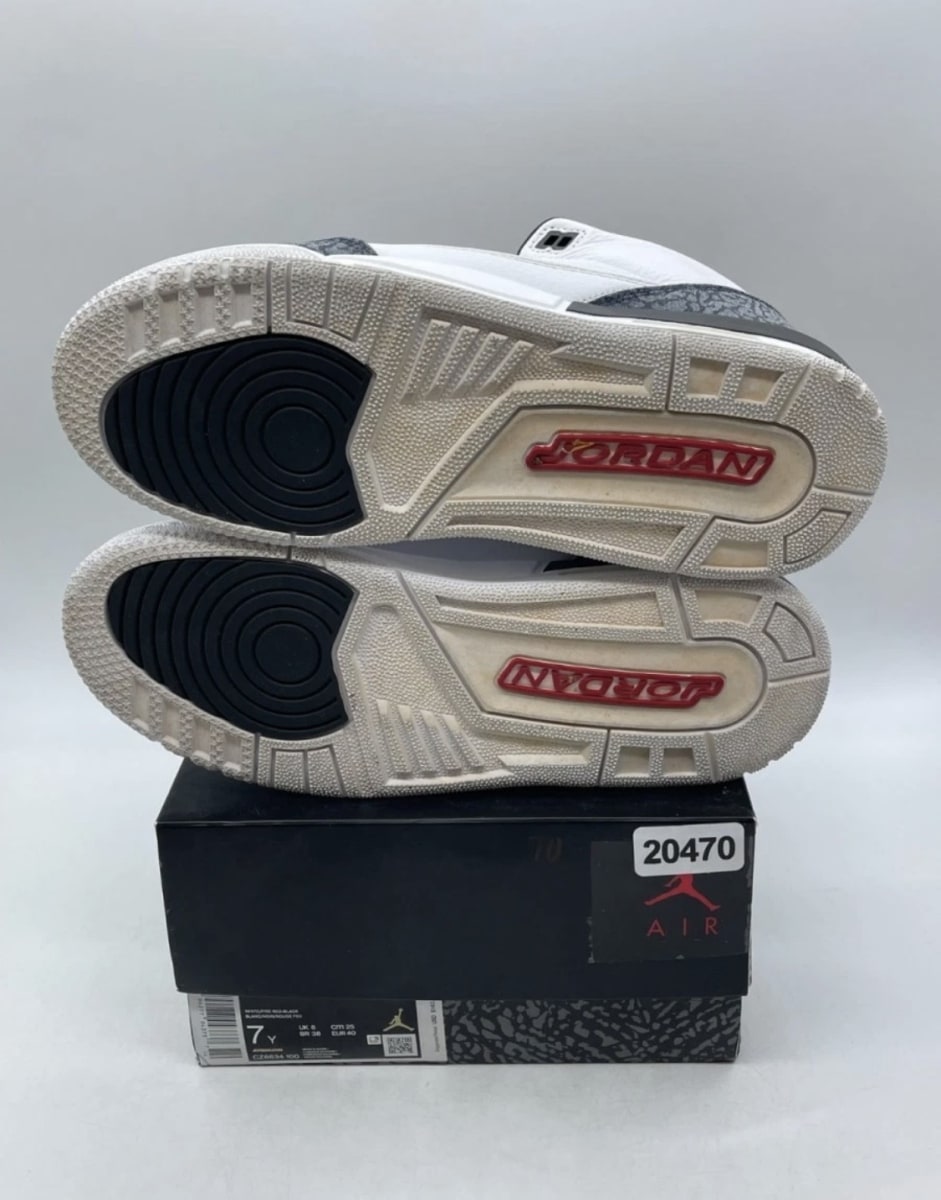 Jordan 3 Retro SE Fire Red Denim (GS) 6Y (Moderately Worn Pre-Owned)JordanWhite/Fire Red-Black - Image 9