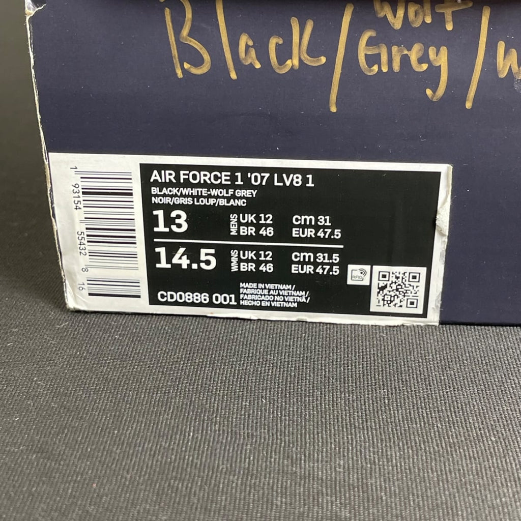 Nike Air Force 1 Low Reverse Stitch Black (Size 13) - aux