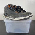 Jordan 3 Retro Fear Pack (2023) 8 (Moderately Worn Pre-Owned)JordanNight Stadium/Total Orange-Black-Flat Pewter-Neutral Grey - Image 1