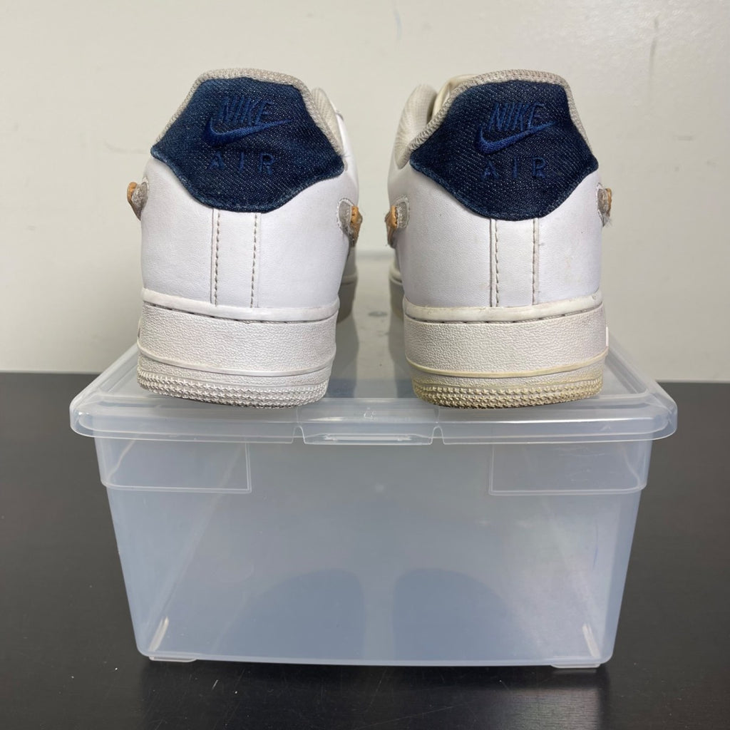 Nike Air Force 1 Low Removable Swoosh Pack White Vachetta Tan 10 (Moderately Worn Pre-Owned)NikeWhite/Obsidian-Vachetta Tan-White - Image 4