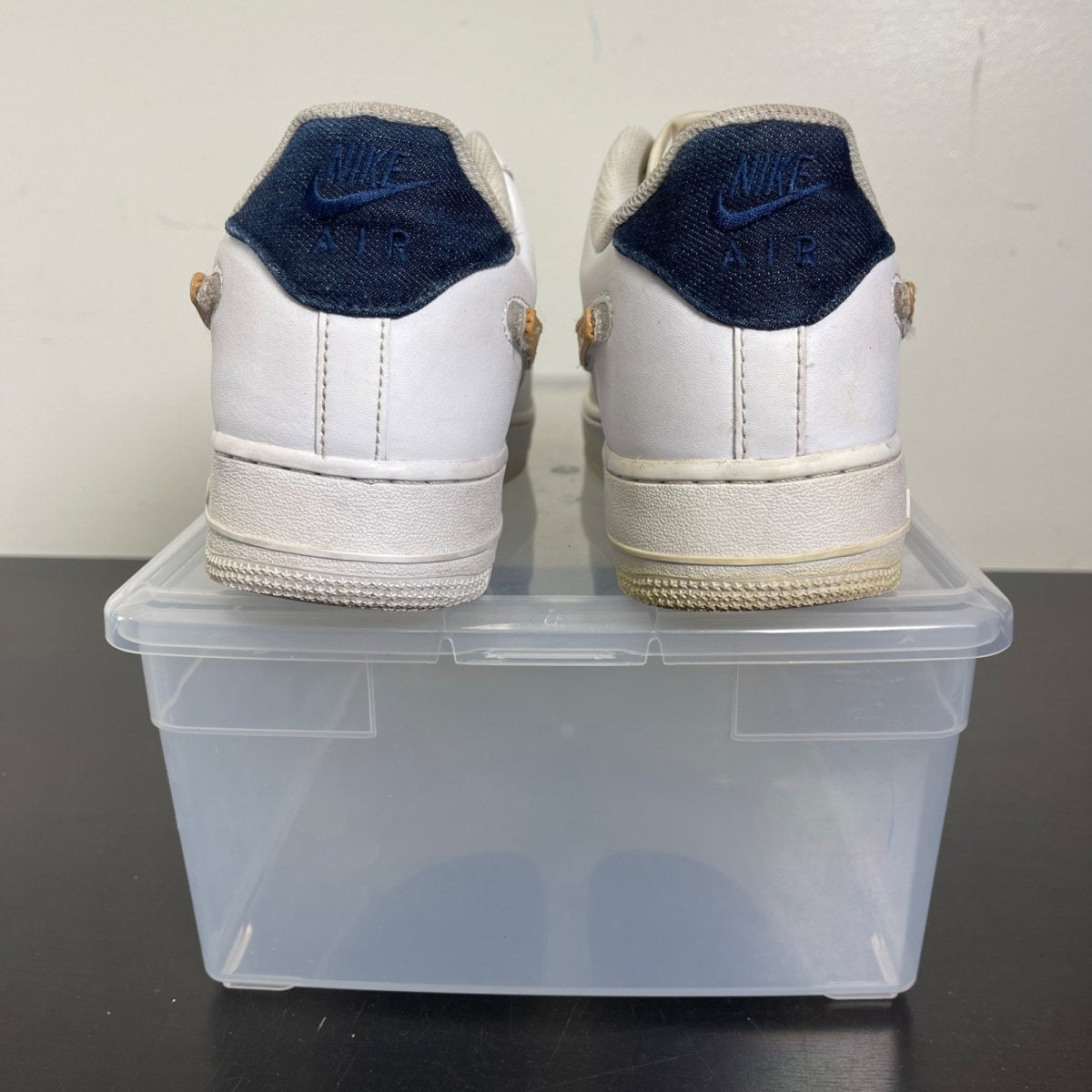 Nike Air Force 1 Low Removable Swoosh Pack White Vachetta Tan 10 (Moderately Worn Pre-Owned)NikeWhite/Obsidian-Vachetta Tan-White - Image 4