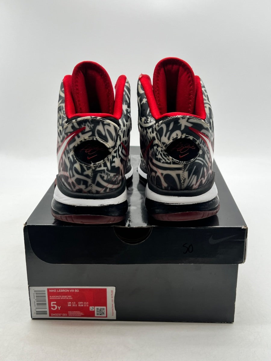 Nike LeBron 8 Graffiti (GS) 5Y (Moderately Worn Pre-Owned)NikeBlack/Sport Red/White - Image 3
