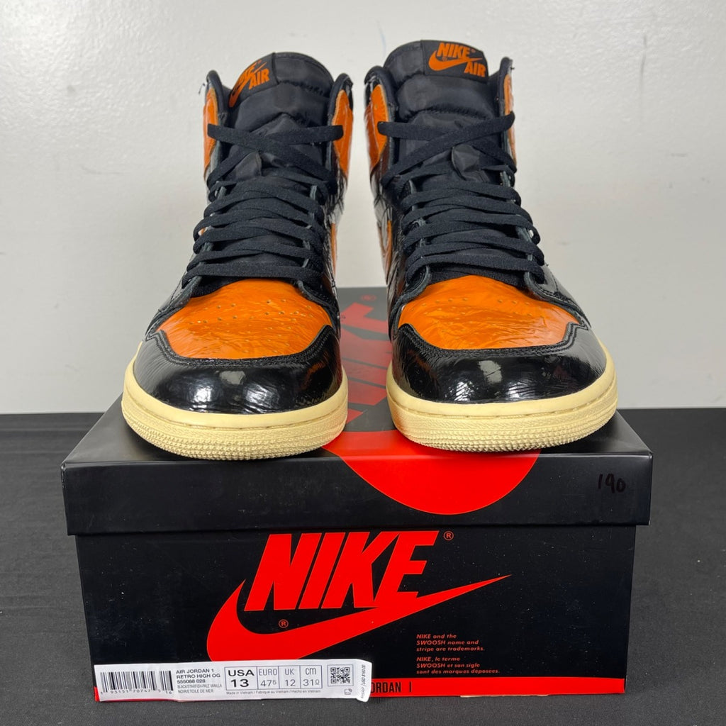 Jordan 1 Retro High Shattered Backboard 3.0 13 (Moderately Worn Pre-Owned)JordanBlack/Pale Vanilla-Starfish - Image 2