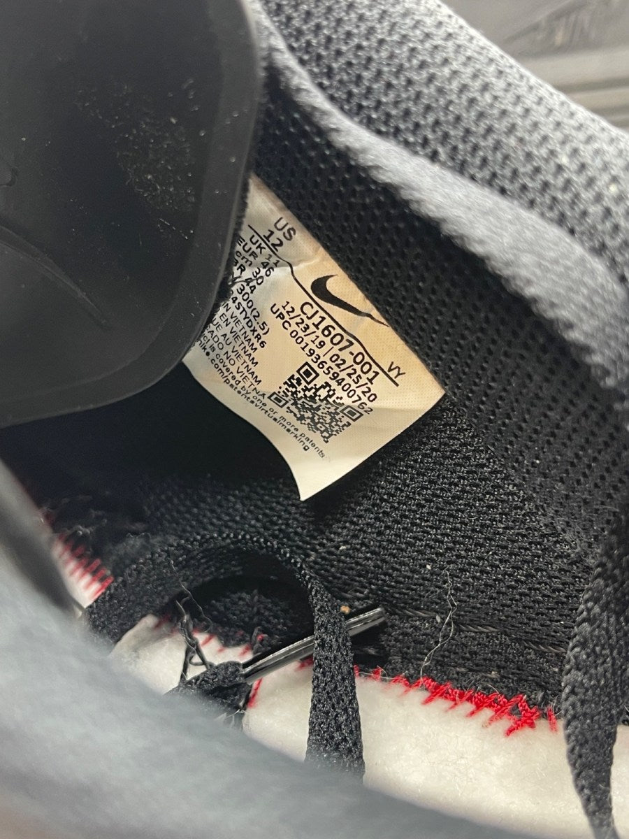 Nike Air Force 1 Low Triple Black (White Tongue) 12 (Moderately Worn Pre-Owned) - Image 8