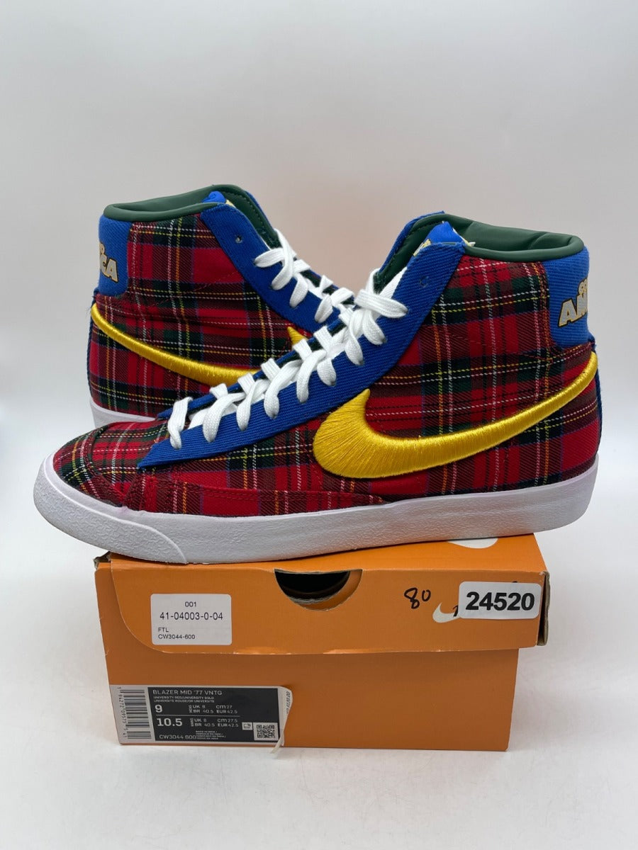 Nike Blazer Mid 77 Vintage Coming to America 9 (Moderately Worn Pre-Owned)NikeRed/Yellow-Royal-Green - Image 1
