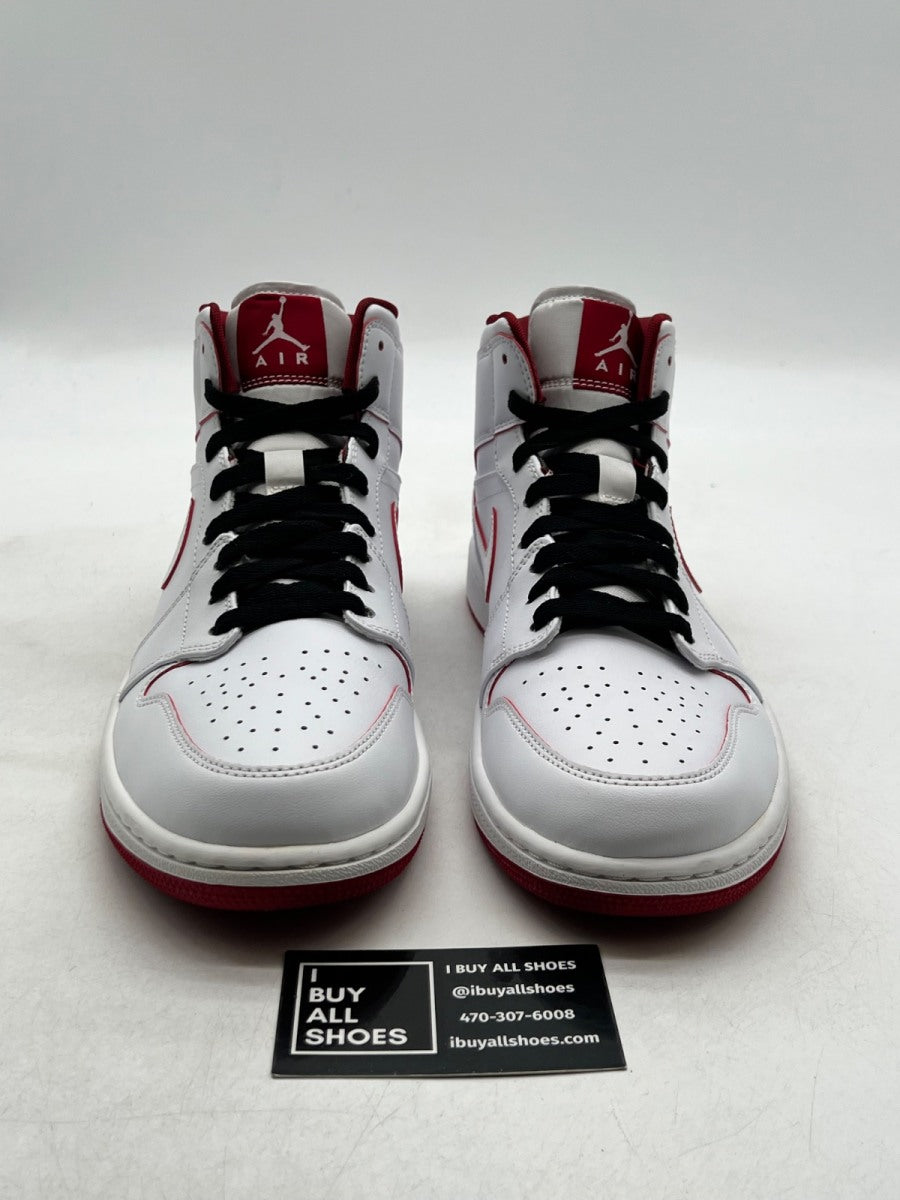 Jordan 1 Retro Mid White Gym Red Black 10.5 (Lightly Worn Pre-Owned) - Image 2