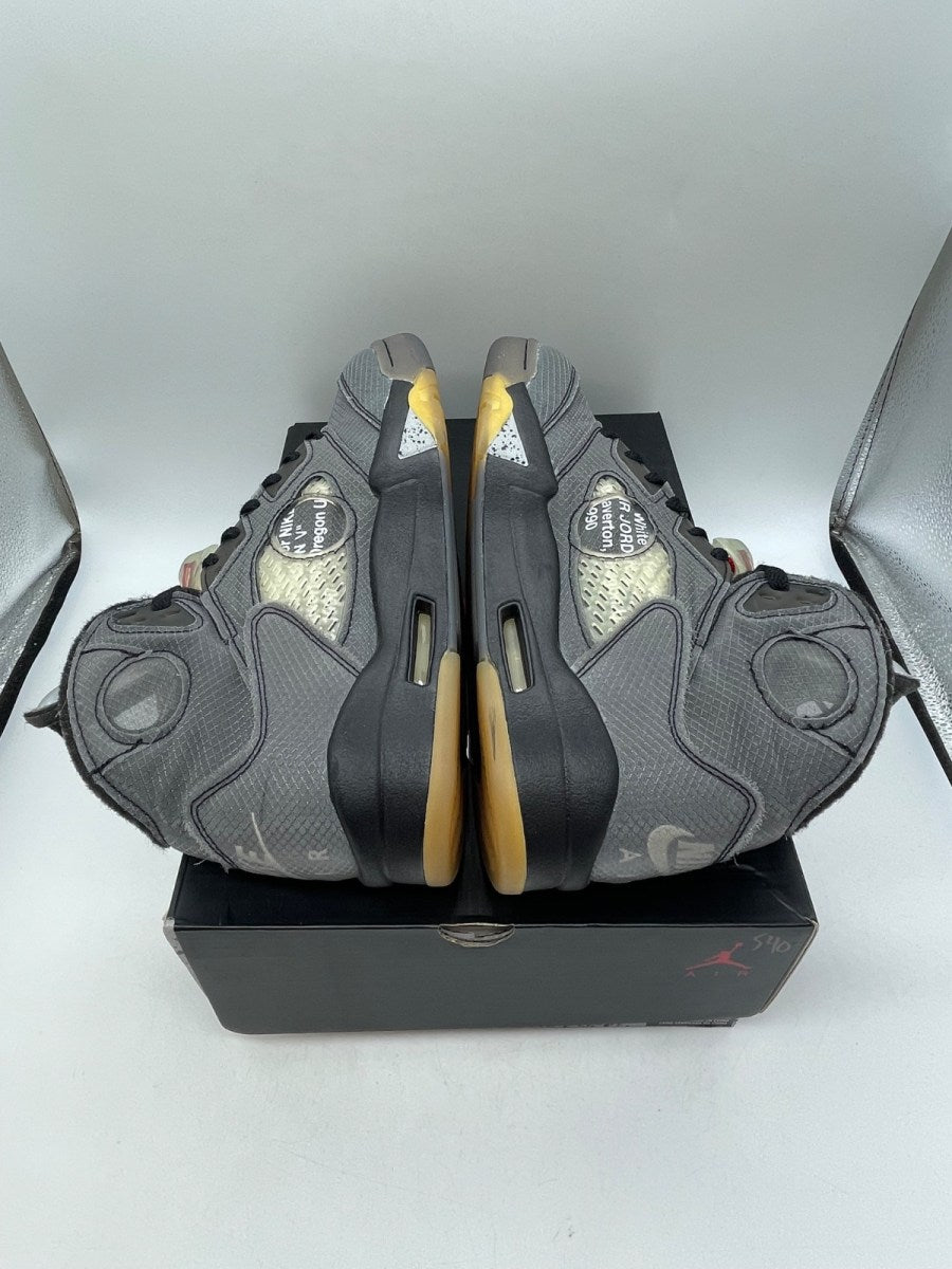 Jordan 5 Retro Off-White Muslin 9.5 (Moderately Worn Pre-Owned)JordanBlack/Muslin-Fire Red - Image 6