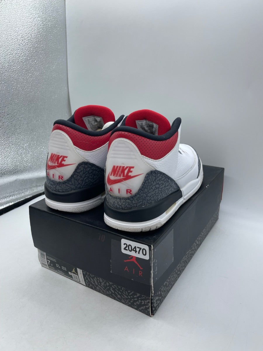 Jordan 3 Retro SE Fire Red Denim (GS) 7Y (Moderately Worn Pre-Owned) - Image 5