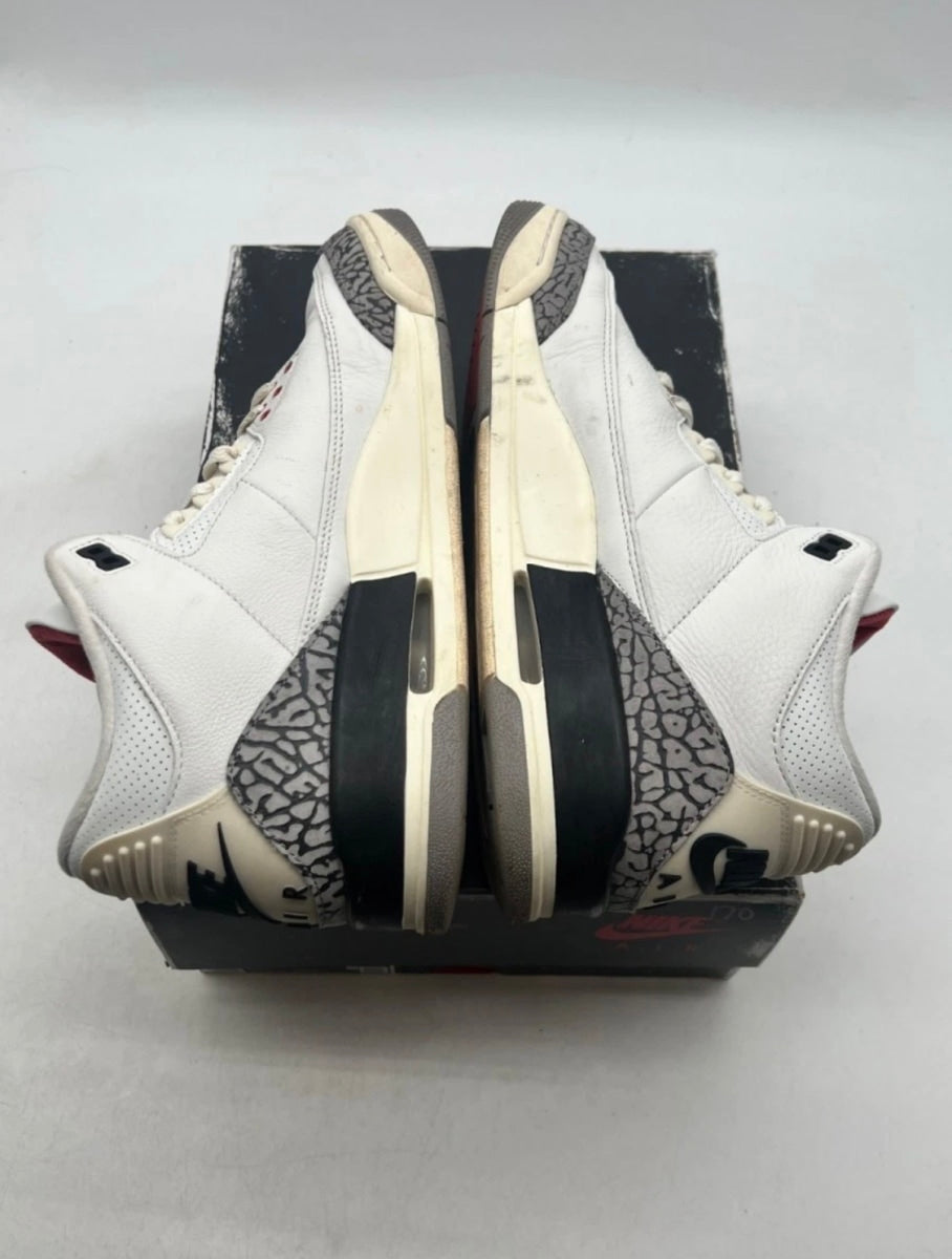 Jordan 3 Retro White Cement Reimagined 10 (Moderately Worn Pre-Owned)JordanSummit White/Fire Red/Black/Cement Grey - Image 7