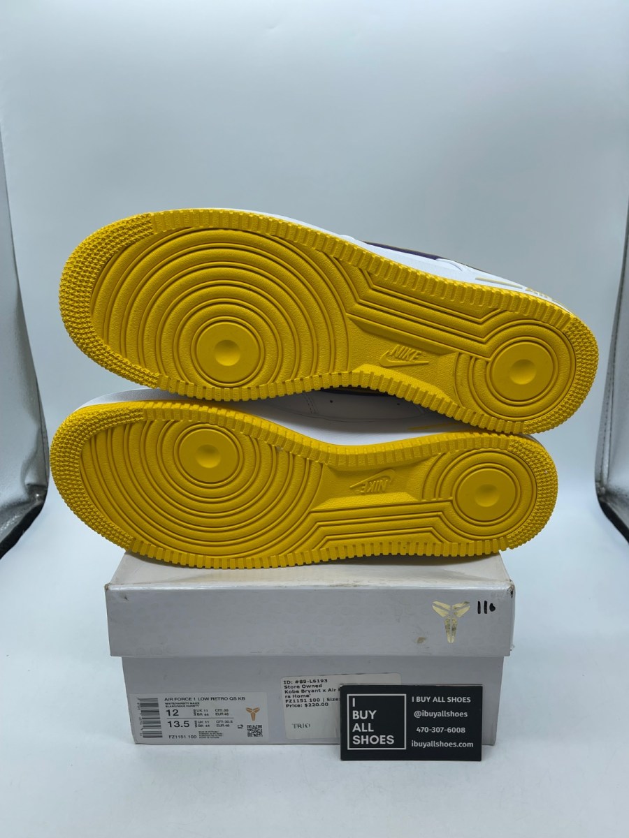 Nike Air Force 1 Low Retro QS Kobe Bryant Lakers Home 12 (Moderately Worn Pre-Owned) - Image 7