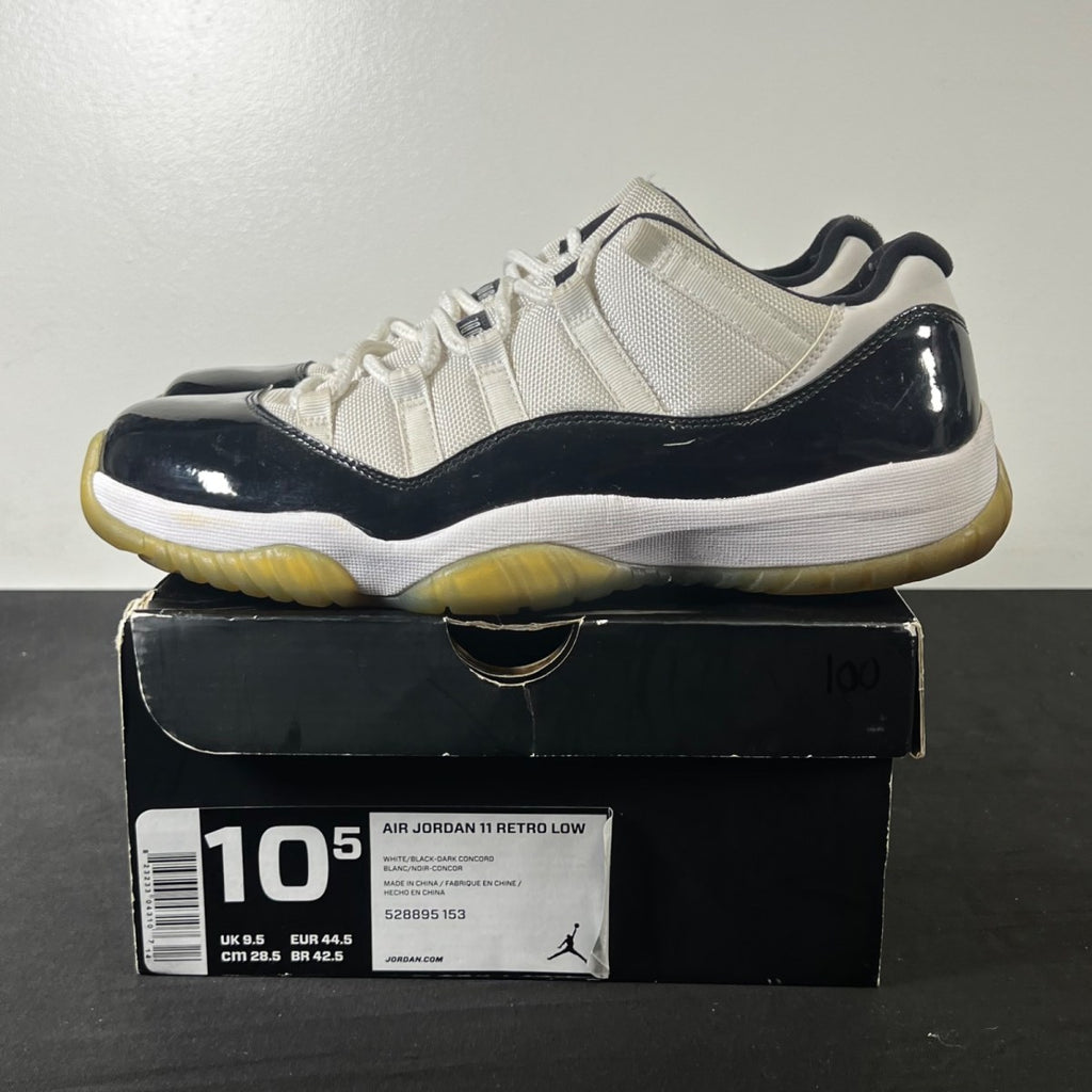 Jordan 11 Retro Low Concord 10.5 (Moderately Worn Pre-Owned)JordanWhite/Black-Concord - Image 3