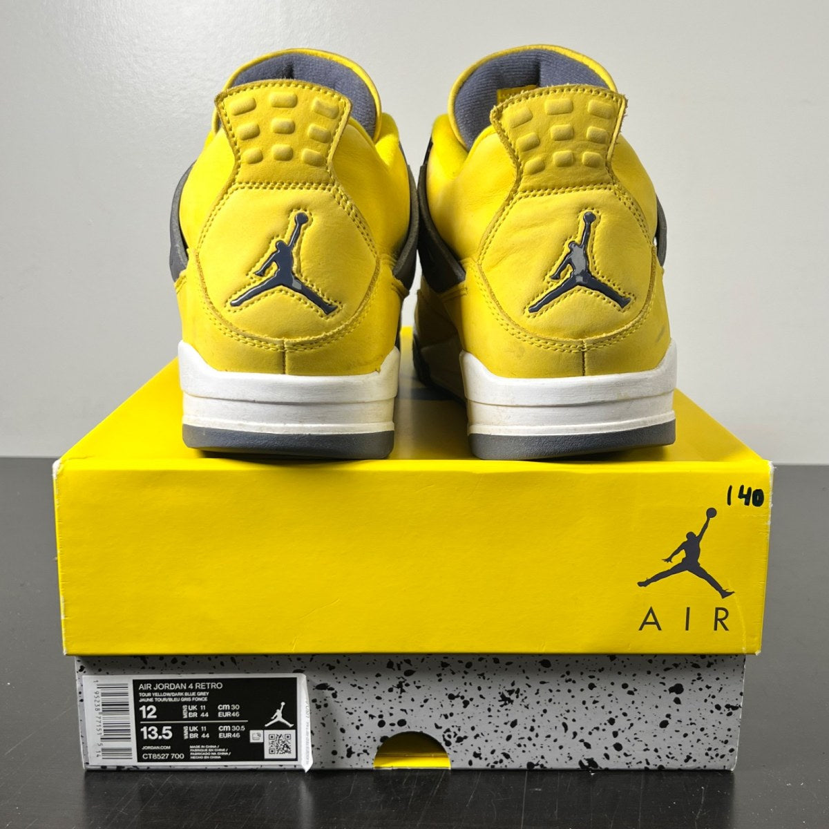 Jordan 4 Retro Lightning (2021) 12 (Moderately Worn Pre-Owned)JordanTour Yellow/White-Dark Blue Grey - Image 5