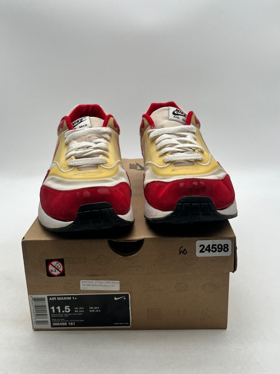 Nike Air Maxim 1+ Sport Red 11.5 (Heavily Worn Pre-Owned)NikeWhite/Sport Red/Neutral Grey - Image 2