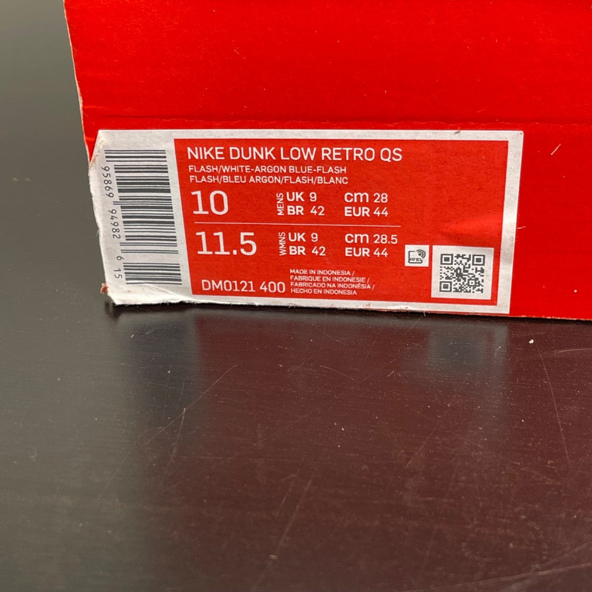 Nike Dunk Low Retro QS Argon (2022) 10 (Moderately Worn Pre-Owned)NikeFlash/White-Argon Blue-Flash - Image 7