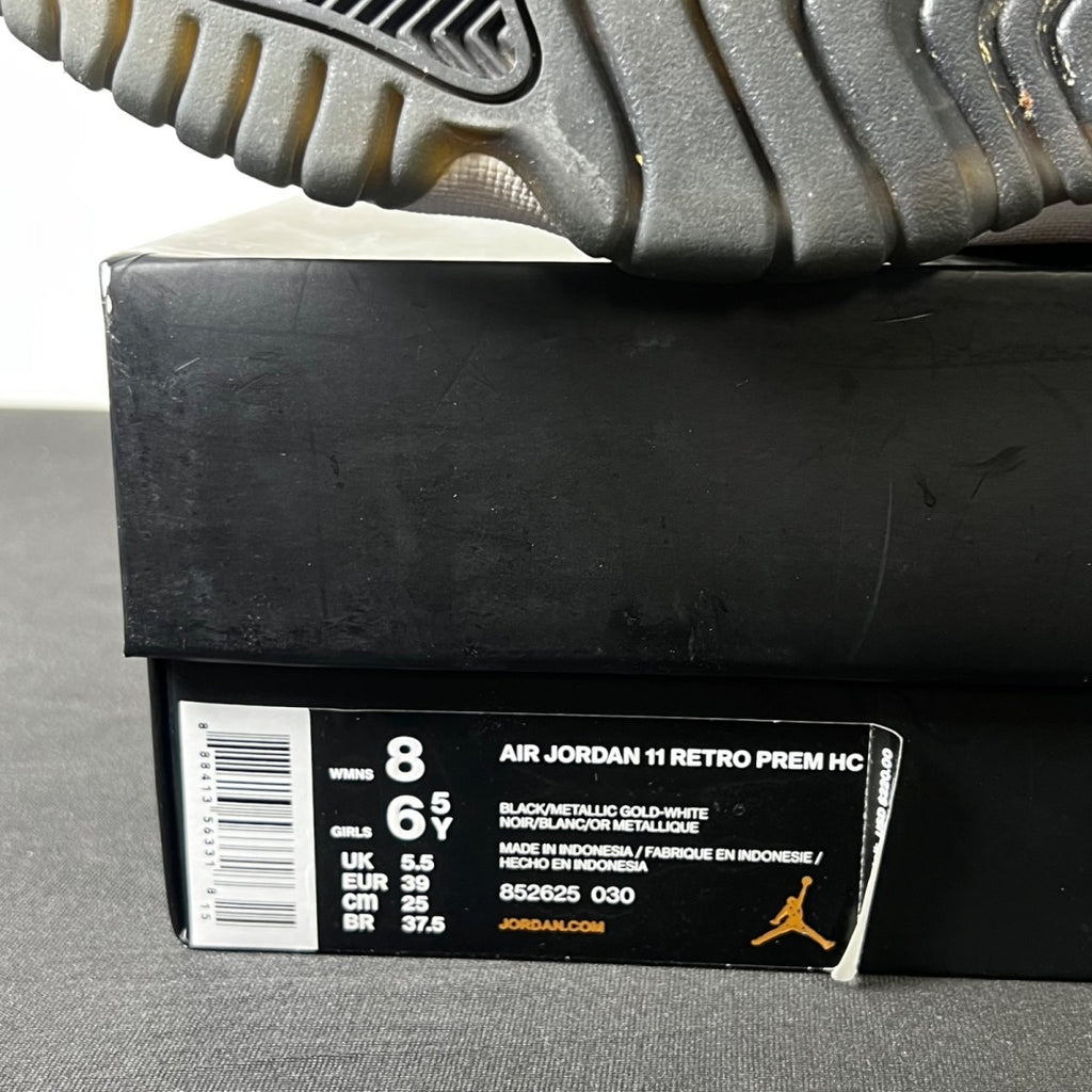 Jordan 11 Retro Heiress Black Stingray (GS) 8Y (Moderately Worn Pre-Owned)JordanBlack/Metallic Gold-White-Infrared 23 - Image 6