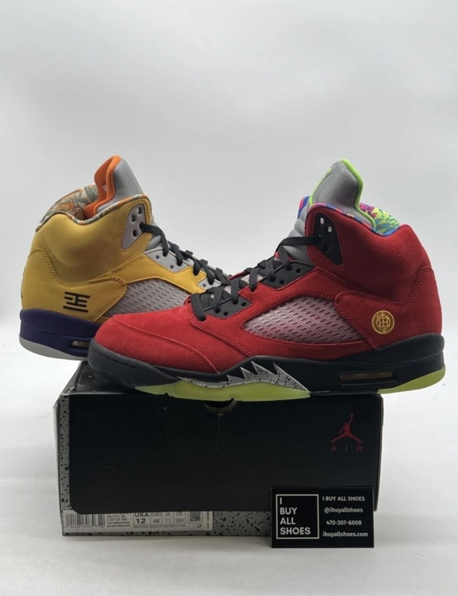 Jordan 5 Retro What The 12 (Lightly Worn Pre-Owned)JordanVarsity Maize/Court Purple-Ghost Green-Solar Orange - Image 1
