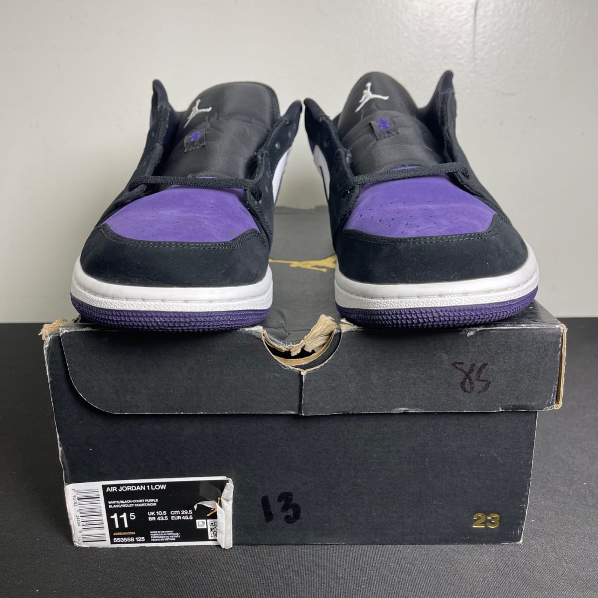 Jordan 1 Low Court Purple (Size 11.5) - aux