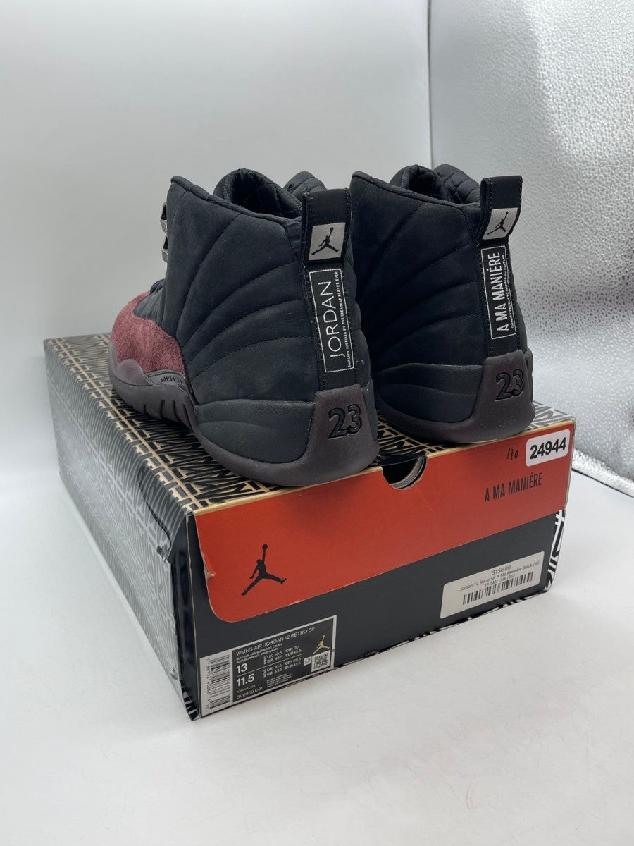 Jordan 12 Retro SP A Ma Maniére Black (Women's) 13W (Moderately Worn Pre-Owned)JordanBlack/Black-Burgundy Crush - Image 4