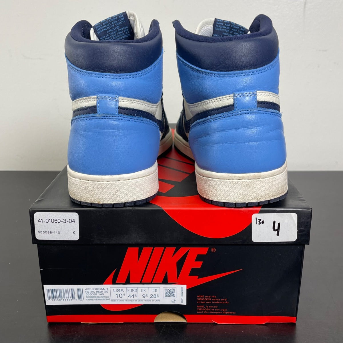 Jordan 1 Retro High Obsidian 10.5 (Moderately Worn Pre-Owned)JordanSail/Obsidian-University Blue - Image 4