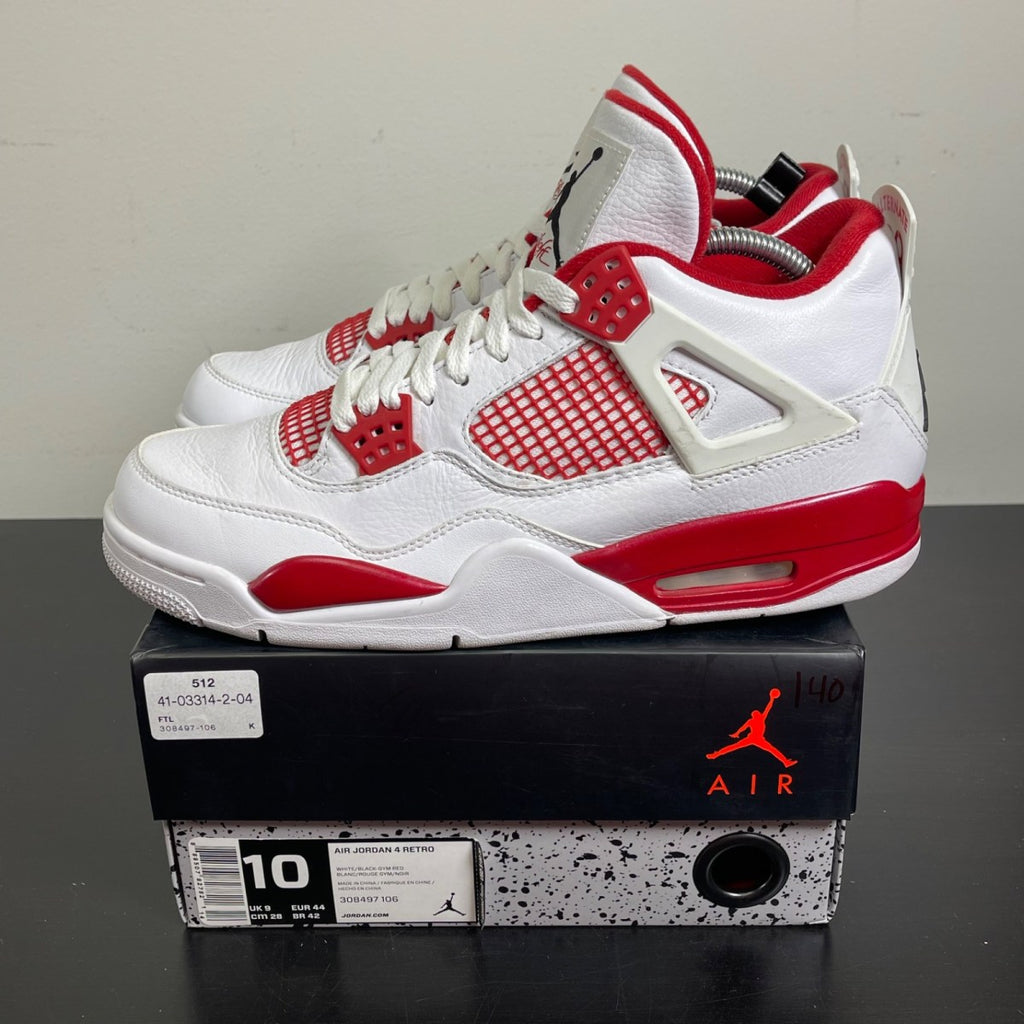 Jordan 4 Retro Alternate 89 10 (Moderately Worn Pre-Owned)JordanWhite/Black-Gym Red - Image 3