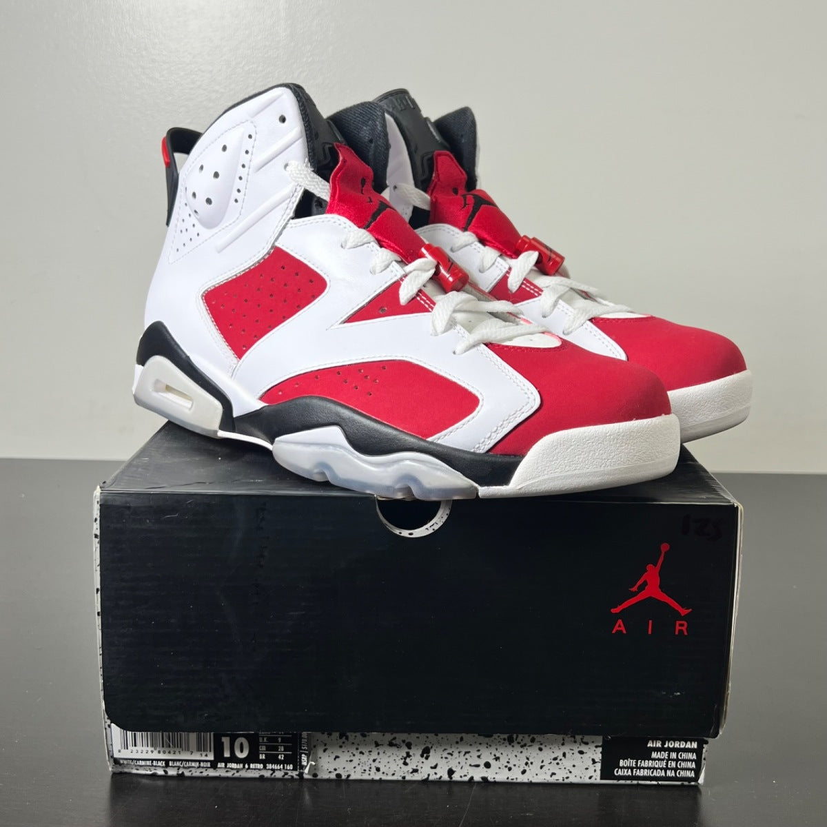 Jordan 6 Retro Carmine (2014) 10 (Lightly Worn Pre-Owned)JordanWhite/Carmine-Black - Image 1