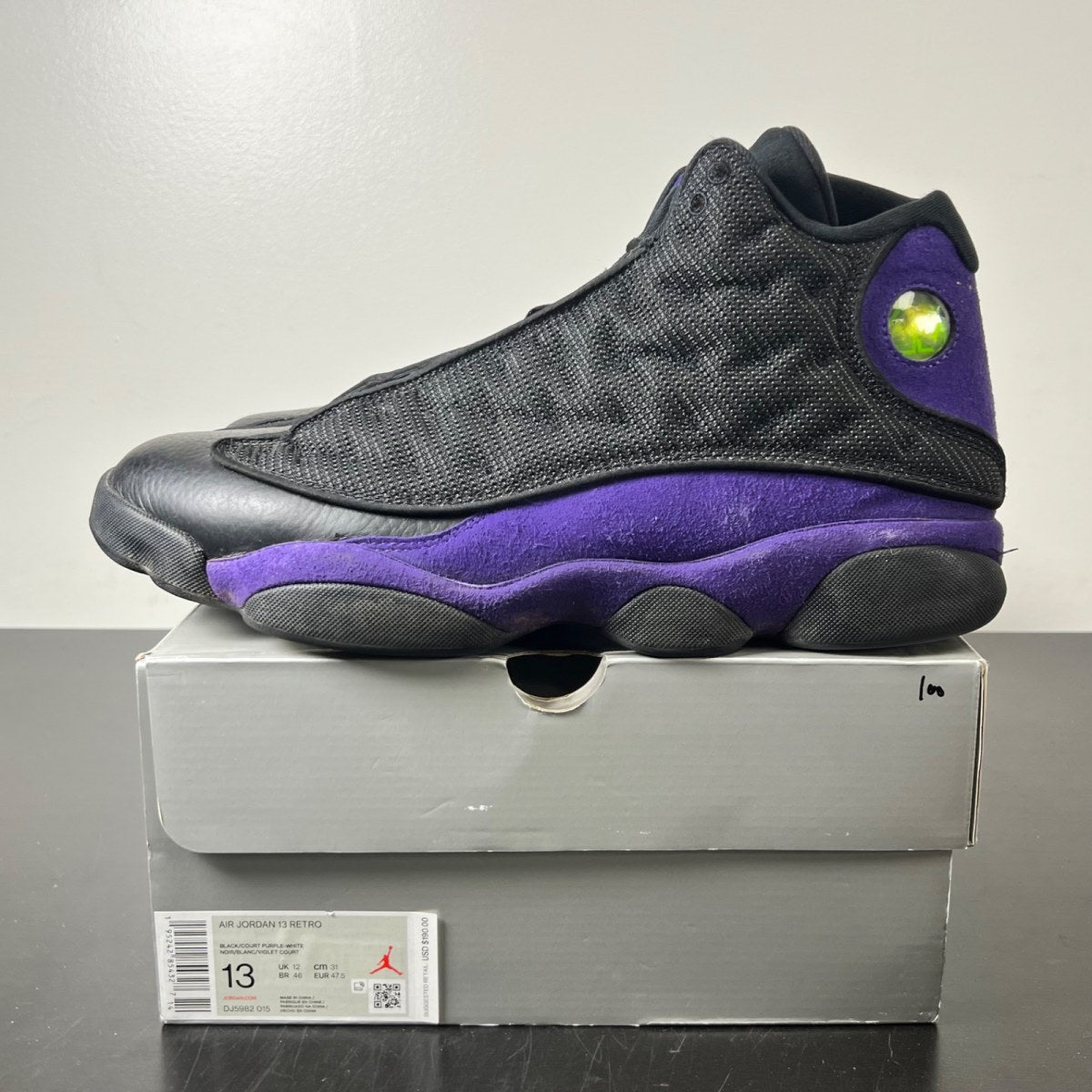 Jordan 13 Retro Court Purple 13 (Moderately Worn Pre-Owned)JordanBlack/Court Purple-White - Image 3