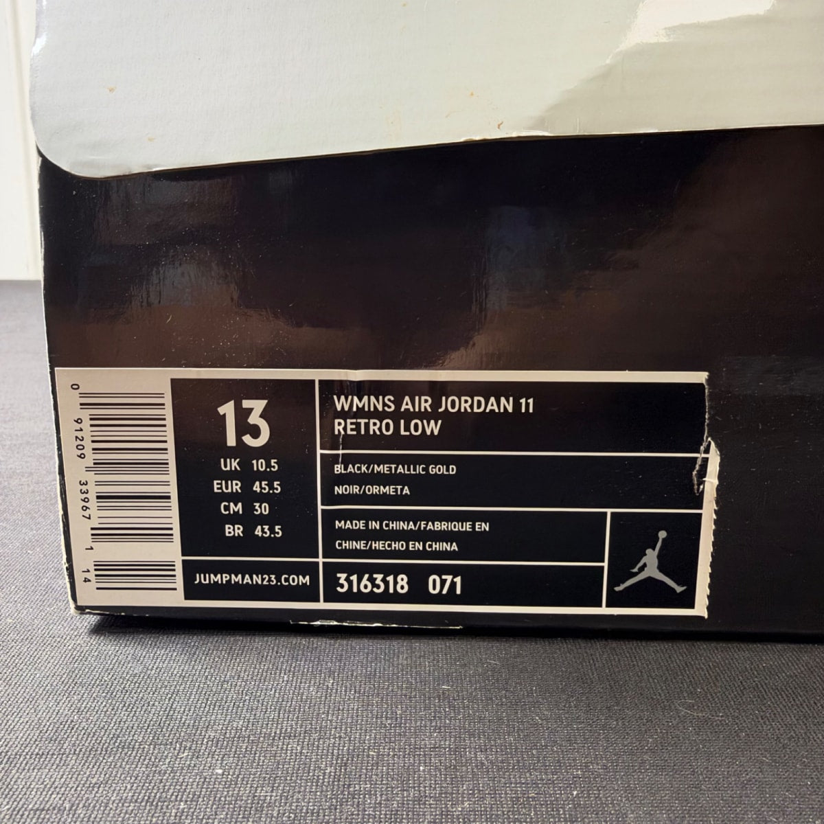 Jordan 11 Retro Low IE Black Metallic Gold (Women's) (Size 13W) - Image 7