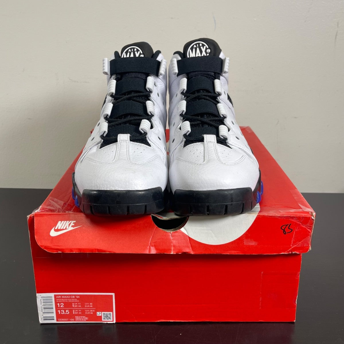 Nike Air Max 2 CB '94 White Old Royal 12 (Moderately Worn Pre-Owned)NikeWhite/Old Royal-Black - Image 2
