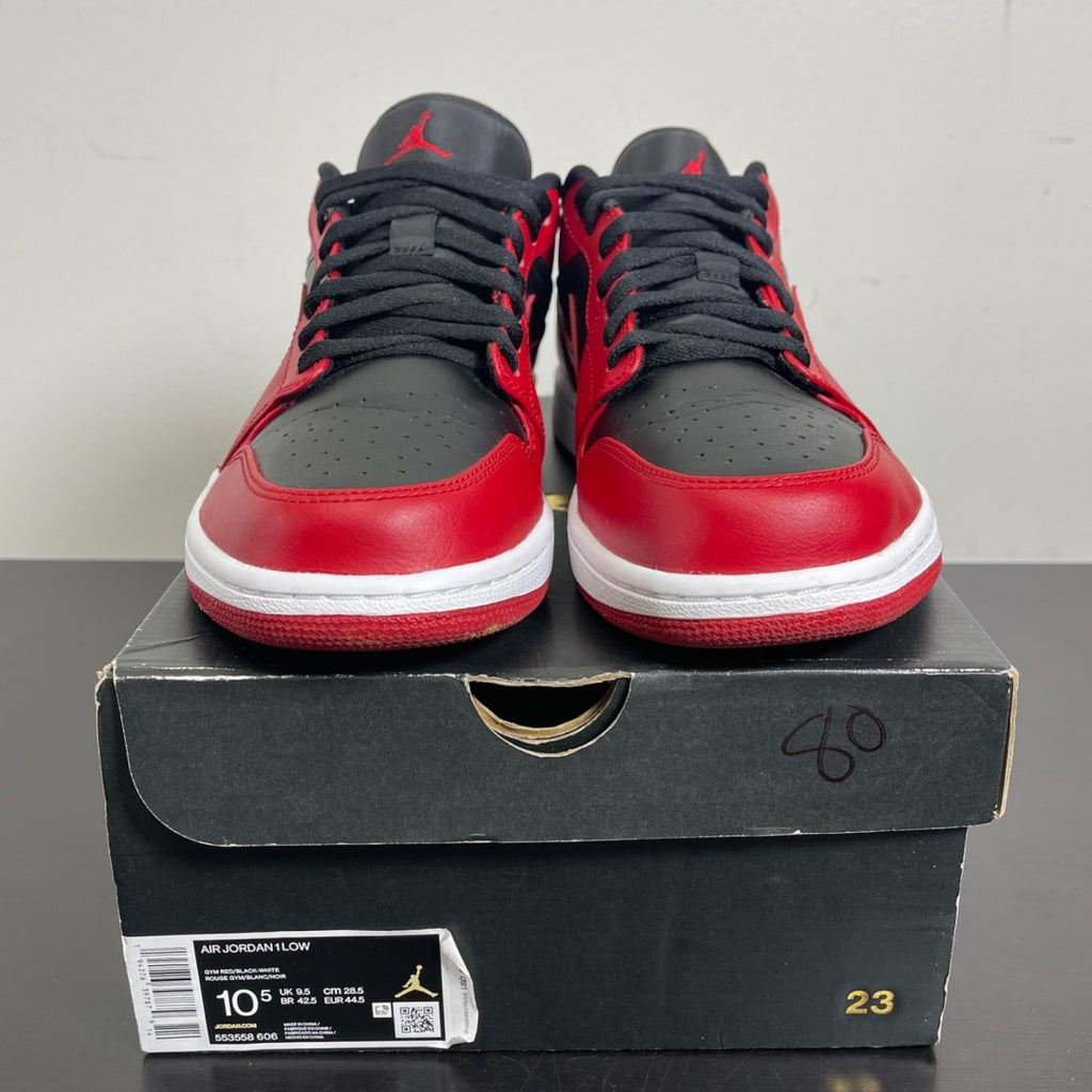 Jordan 1 Low Reverse Bred 10.5 (Moderately Worn Pre-Owned)JordanGym Red/Black-Gym Red-White - Image 2