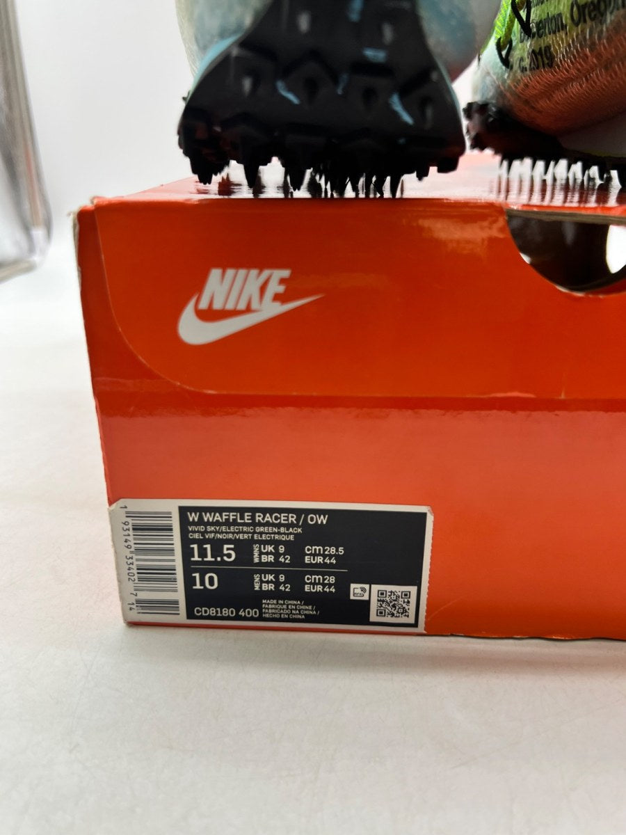 Nike Waffle Racer Off-White Vivid Sky (Women's) 11.5W (Lightly Worn Pre-Owned) - Image 4