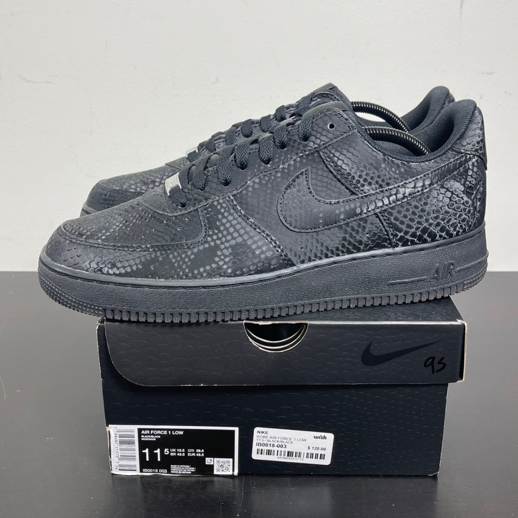 Nike Air Force 1 Low Kobe Bryant Forever Black 11.5 (Moderately Worn Pre-Owned)NikeBlack/Black - Image 3