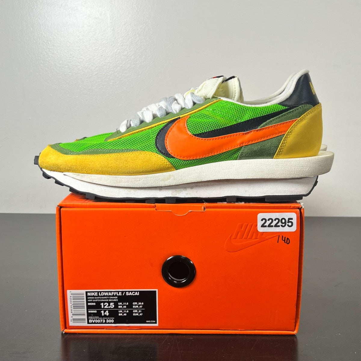 Nike LD Waffle sacai Green Gusto 12.5 (Lightly Worn Pre-Owned)NikeGreen Gusto/Black-Varsity Maize-Safety Orange - Image 3