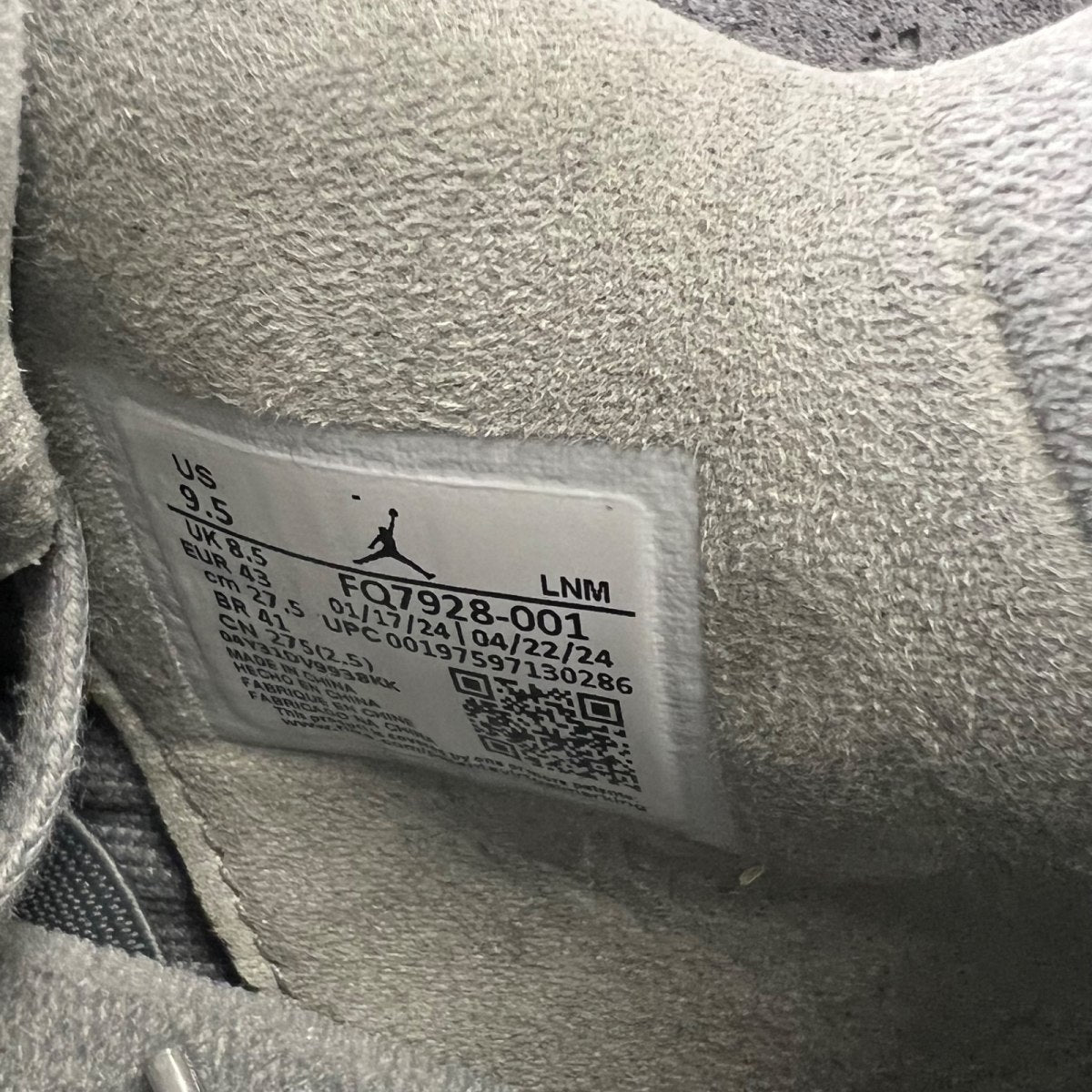 Jordan 4 Retro SE Paris Olympics Wet Cement 9.5 (Lightly Worn Pre-Owned)JordanSmoke Grey/Iron Grey/Cement Grey/Particle Grey - Image 7