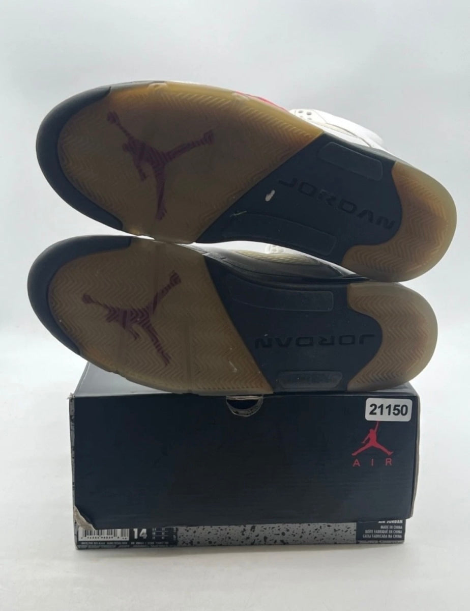 Jordan 5 Retro Fire Red (2013) 14 (Heavily Worn Pre-Owned)JordanWhite/Fire Red-Black - Image 9
