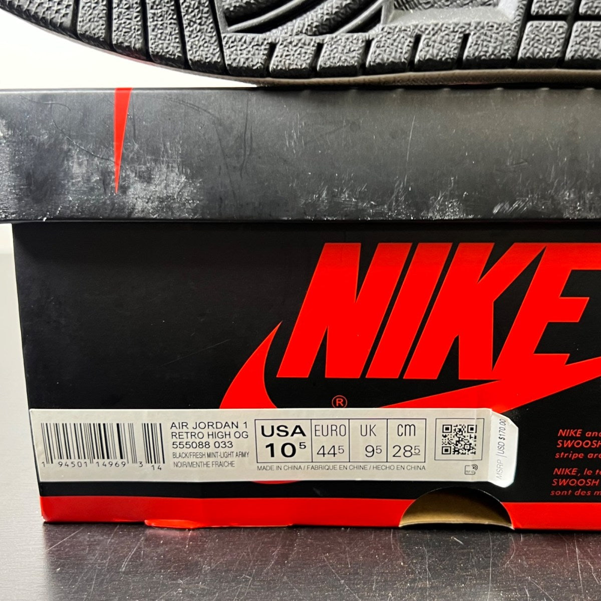 Jordan 1 Retro High Light Army Rust Shadow Patina 10.5 (Lightly Worn Pre-Owned)JordanBlack/Grey-Rust - Image 6