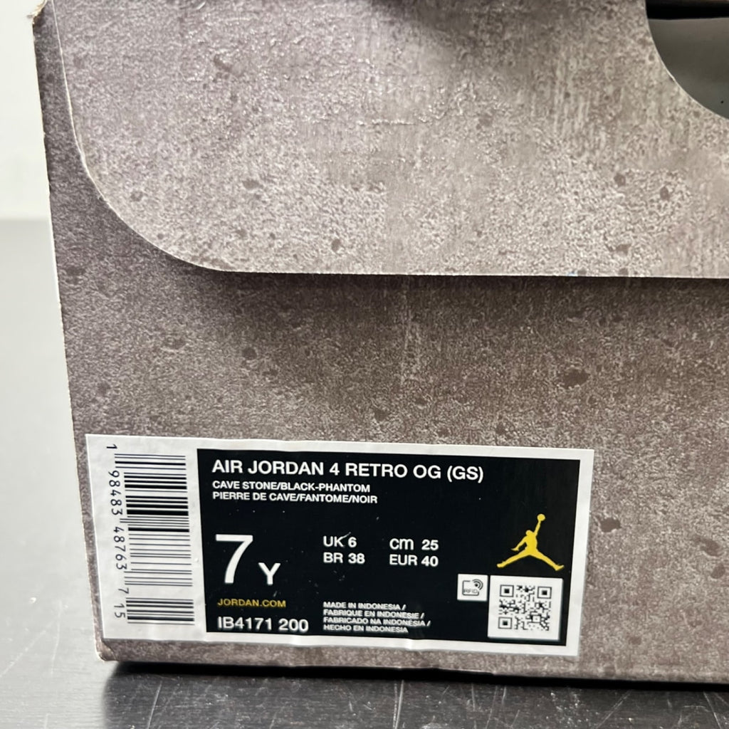 Jordan 4 Retro Cave Stone (GS) 7Y (Lightly Worn Pre-Owned)JordanCave Stone/Black/Moon Particle - Image 5