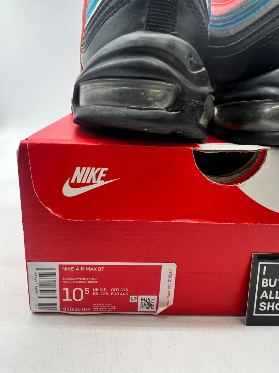 Nike Air Max 97 Black Red Silver 10.5 (Moderately Worn Pre-Owned) - Image 6