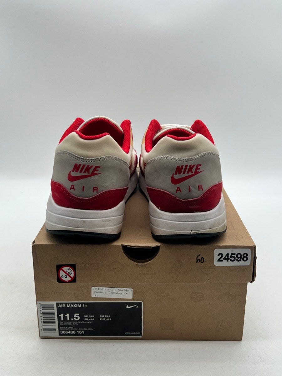 Nike Air Maxim 1+ Sport Red 11.5 (Heavily Worn Pre-Owned)NikeWhite/Sport Red/Neutral Grey - Image 3