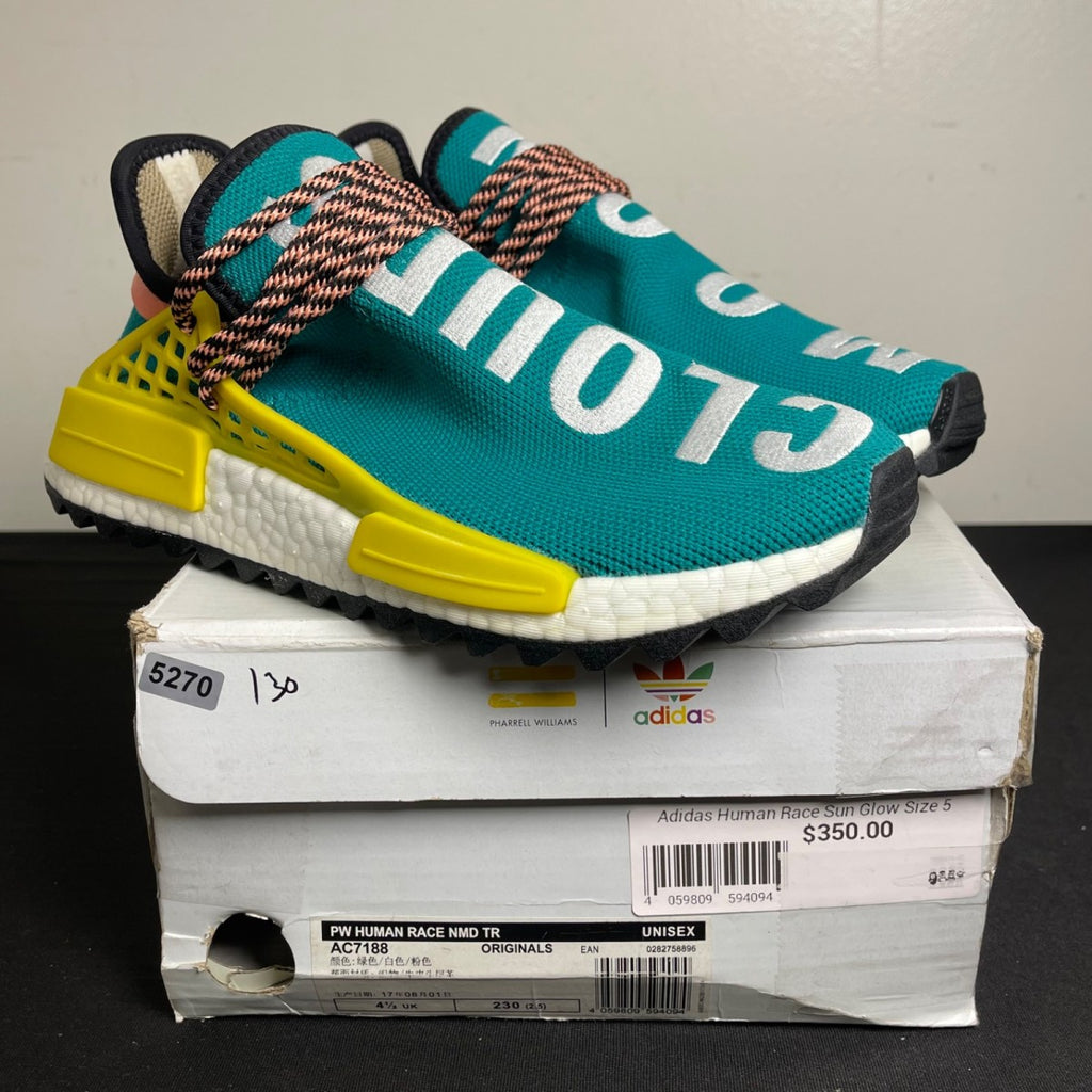 adidas Human Race NMD Pharrell Sun Glow (Size 5) - Image 1