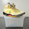 Jordan 5 Retro Off-White Sail 9 (Heavily Worn Pre-Owned)JordanSail/Fire Red-Muslin-Black - Image 1
