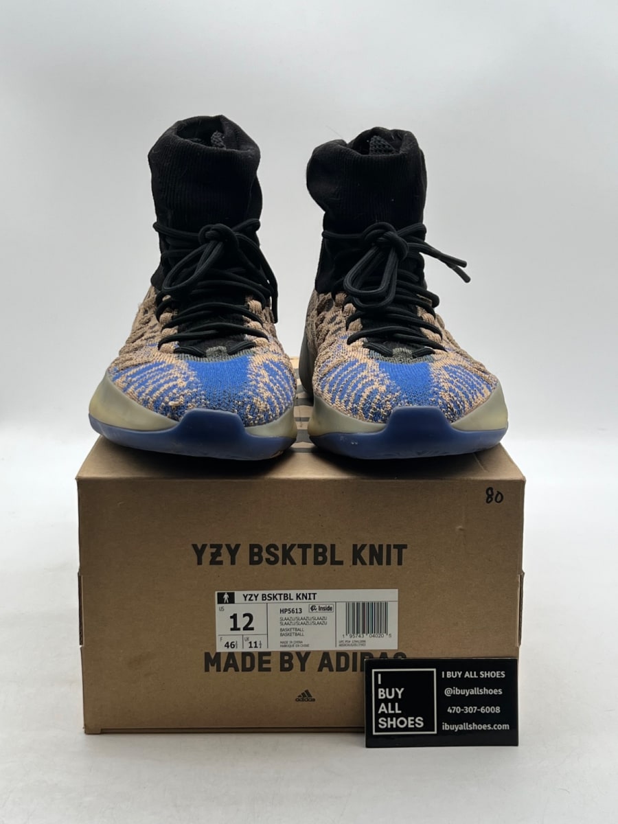 adidas Yeezy BSKTBL Knit Slate Azure 12 (Moderately Worn Pre-Owned) - Image 2