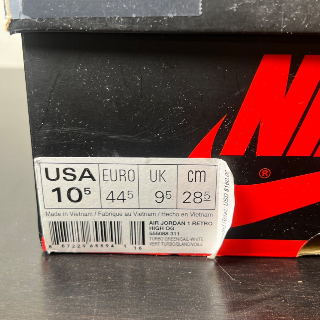 Jordan 1 Retro High Turbo Green (Size 10.5) Moderately Worn - Image 6
