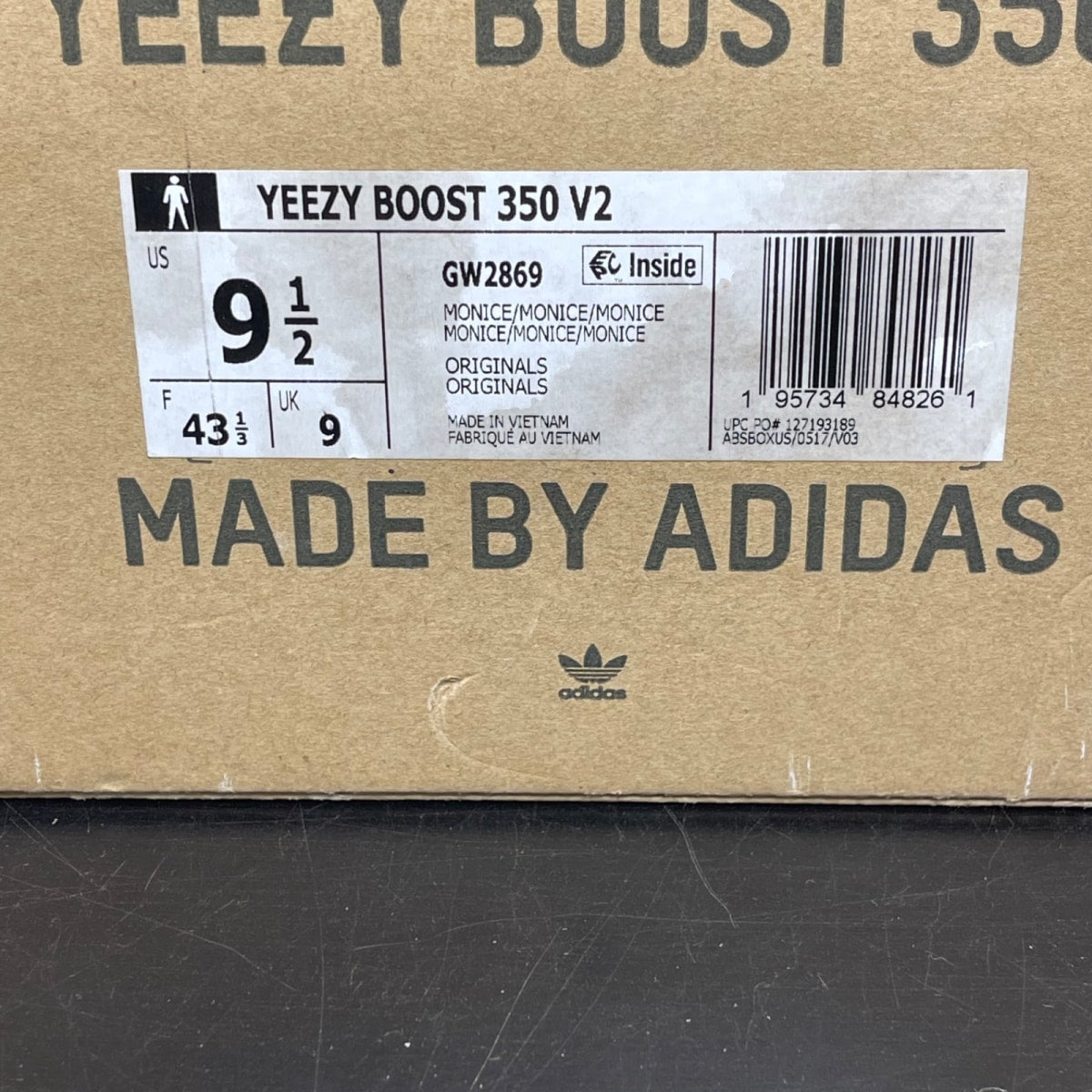 adidas Yeezy Boost 350 V2 Mono Ice 9.5 (Moderately Worn Pre-Owned)adidasMono Ice/Mono Ice/Mono Ice - Image 7
